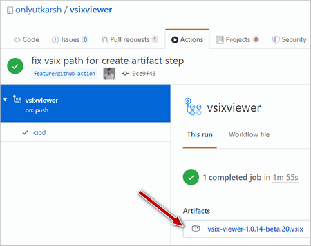 VSIX published as artifact