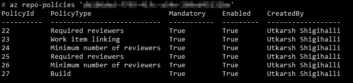 Running the alias command