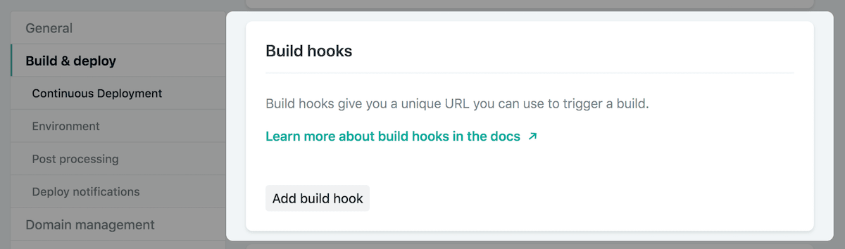 Configure build hooks