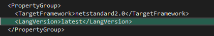 Setting the language version in project file