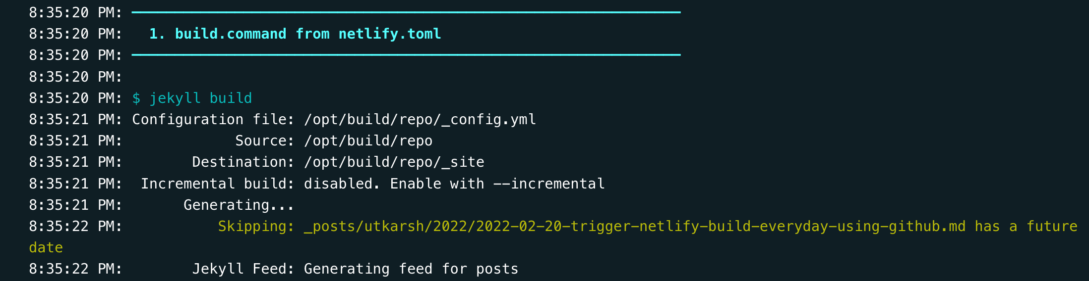 Jekyll skipping posts with future date